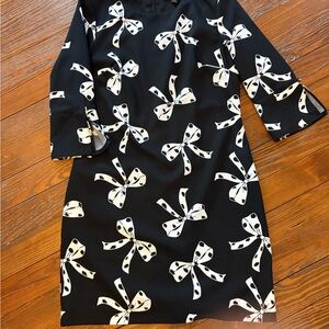 Black and White Bow Print Dress